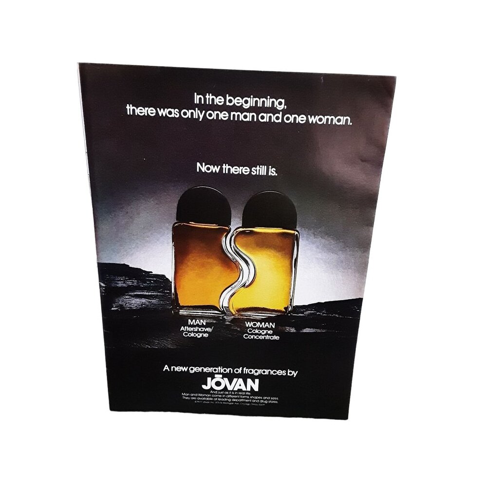 1979 Jovan Fragrance Beginning One Man One Woman Original Print Ad vintage